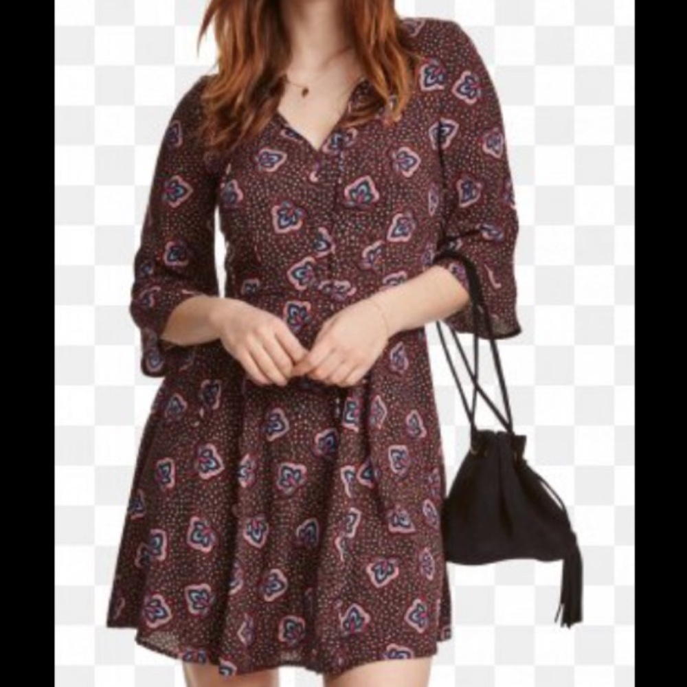 H&M Brown Paisley Dress